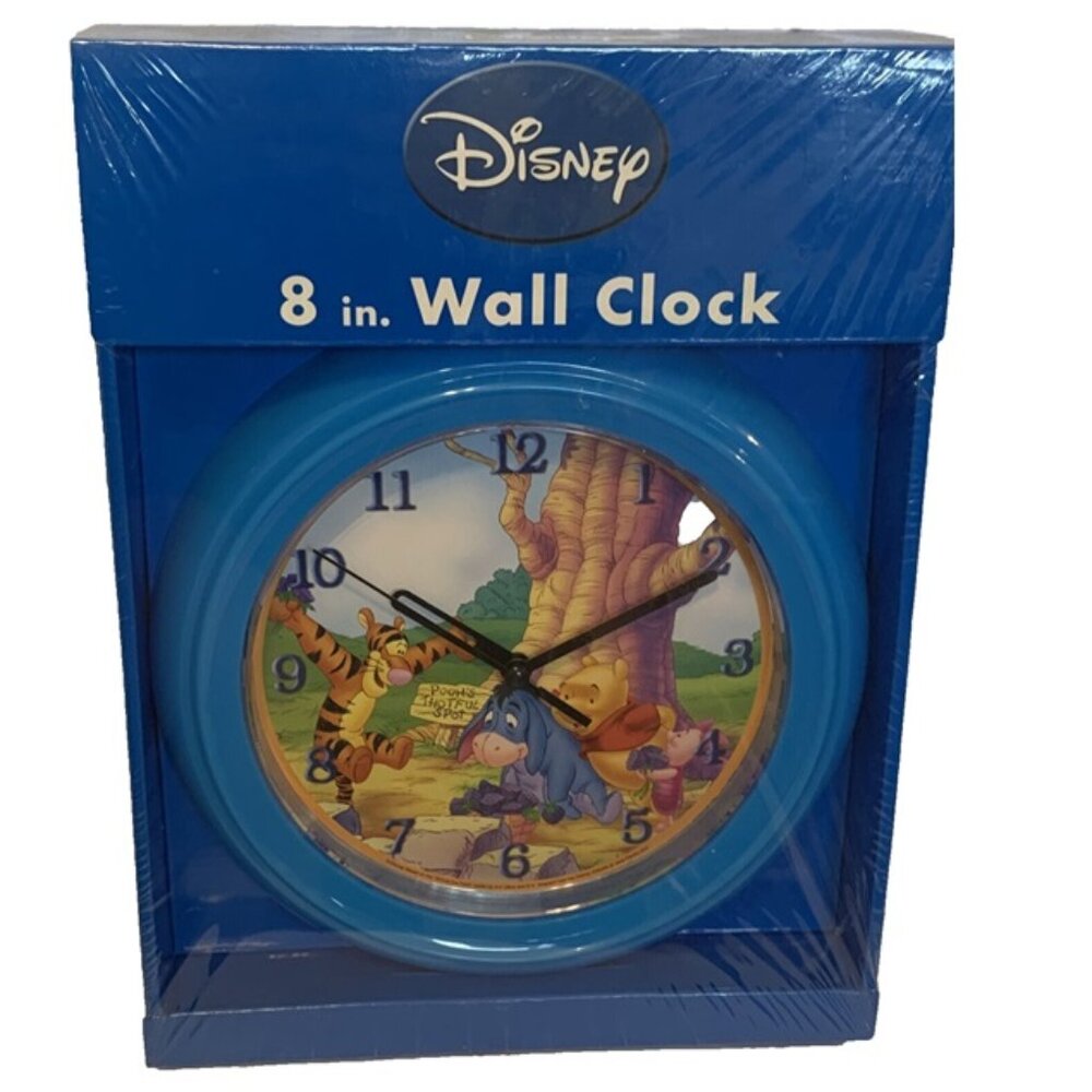 Wall Clock Winnie the Pooh Tigger Eeoyore Pigglet Disney 8 in Tall 100 Acre Wood